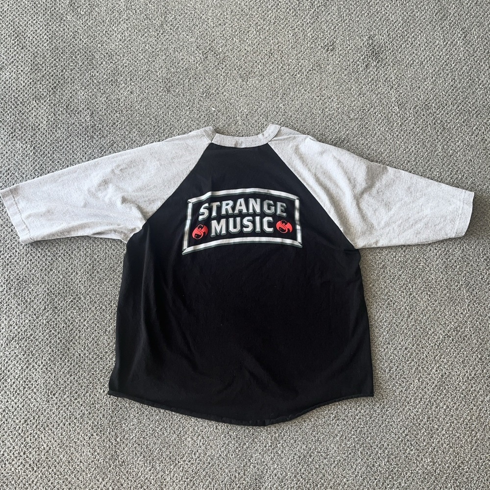 Vintage‎ Strange Music T Shirt. Raglan, Baseball. Punk Band. XL
